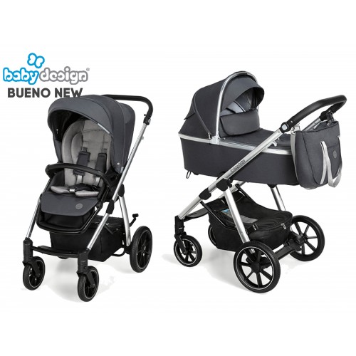 Kombinovaný Kočík Baby Design BUENO Graphite 217